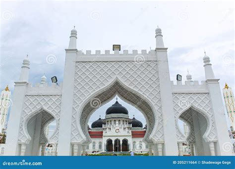 The Front Gate Of The Baiturrahman Grand Mosque Stock Photo Image Of