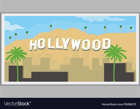 Hollywood Sign With Best Quality Royalty Free Vector Image
