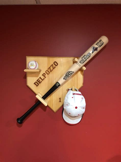 Custom Baseball Bat And Ball Wall Display Personalized Hand Crafted