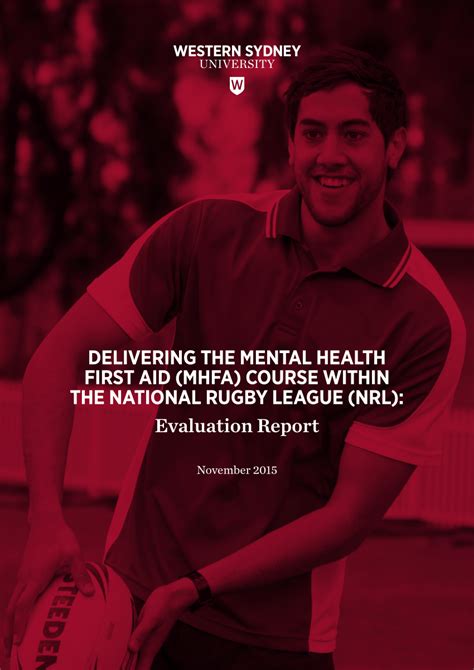 Pdf Delivering The Mental Health First Aid Mhfa Course Within The National Rugby League Nrl