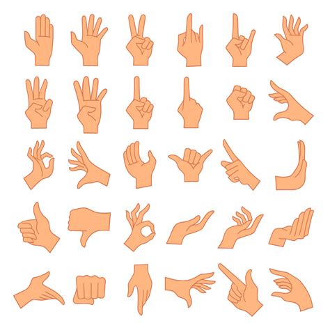 Hands Poses Female Hand Holding And Pointing Gestures 22142124 Vector