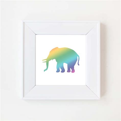 Elephant Print Elephant Nursery Art Colourful Kids Room