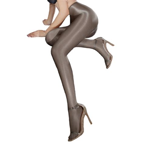 women sexy shiny pantyhose shining glossy oil dance tights with cotton pad temptation hosiery