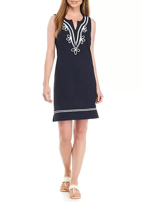 Crown And Ivy™ Petite Split Front Sleeve Print Dress Belk