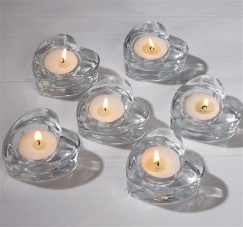 Glass Heart Shape Candle Holder Tea Light Holders Wedding Party Bridal Shower Decorations