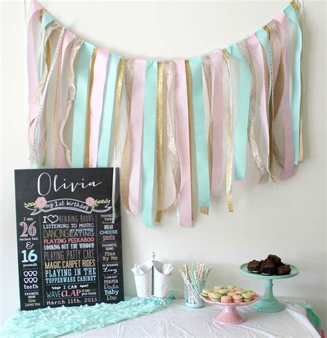 I made my highchair birthday banner for a 1st birthday, but really its great for any young child's party or photo shoot. Ribbon Garland + High Chair Banner Tutorial - My Plot of Sunshine
