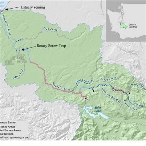 Map Of The Study Area Showing The Nisqually River And Its Tributaries