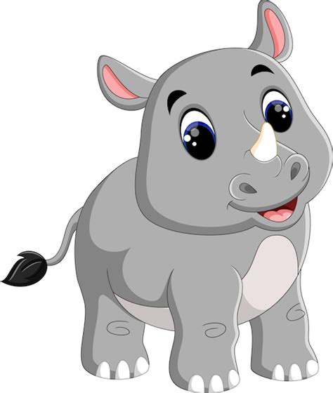 Premium Vector Cartoon Cute Rhino Sitting