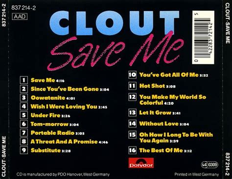 Clout Save Me 1988 Covers