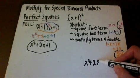 Multiplying Special Binomial Products Youtube