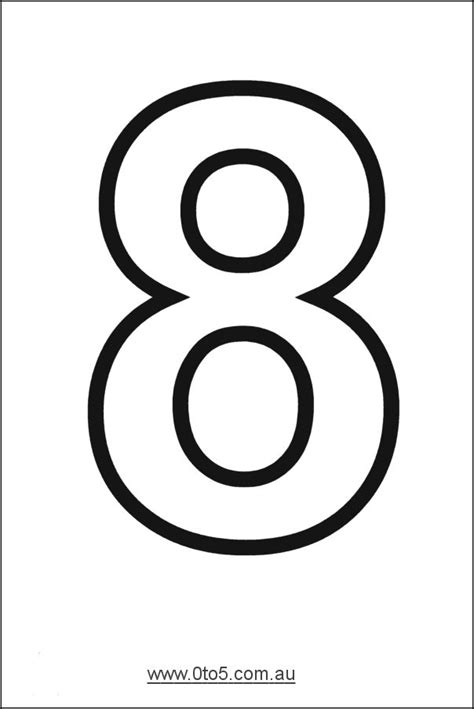 Printable Numbers Print Outline Bubble Numbers Number 8 Coloring