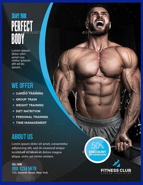 Fitness Flyer Fitness Flyer Gym Poster Gym Advertising