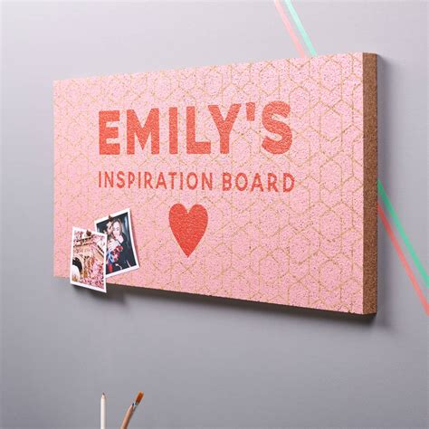 Personalised Inspiration Cork Pin Board By Oakdene Designs