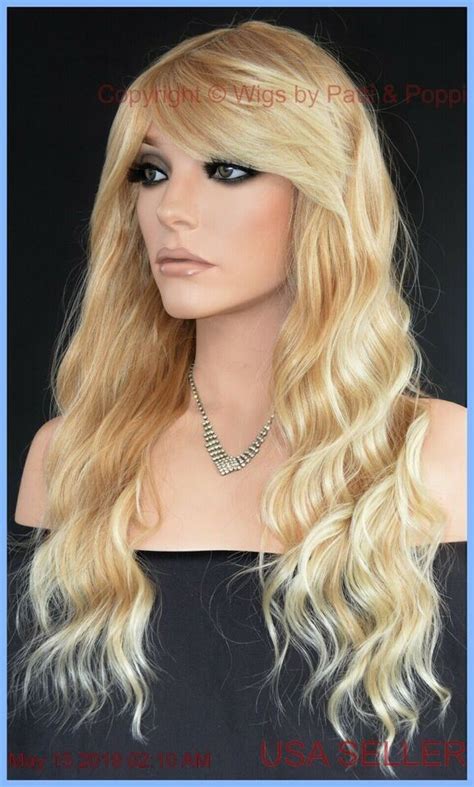 100 Heat Friendly Wig Long Straight Slinky Beachy Wave T27613 Blonde