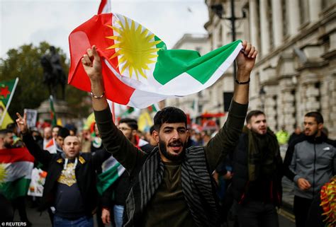 demonstrators including kurds march through london in protest against turkey s syria offensive