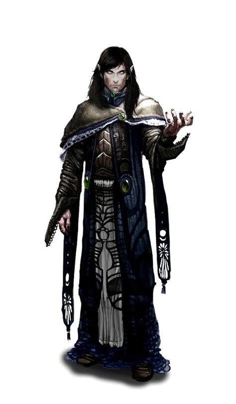 Male Elf Necromancer Wizard Pathfinder Pfrpg Dnd Dandd D20 Fantasy