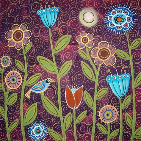 Karla Gerard Artist Karla Gerard Art Moonlit Blooms Textured Painting By Karla Gerard Folk