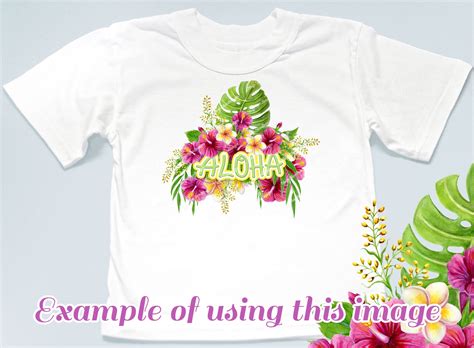 Aloha Hawaiian Bouquet PNG Tropical Art Sublimation Design Etsy