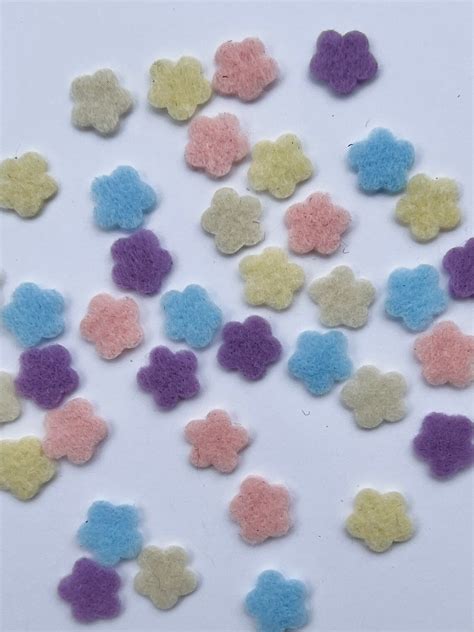 Mini Felt Flowers 12 Die Cut Felt Flowers Mini Etsy