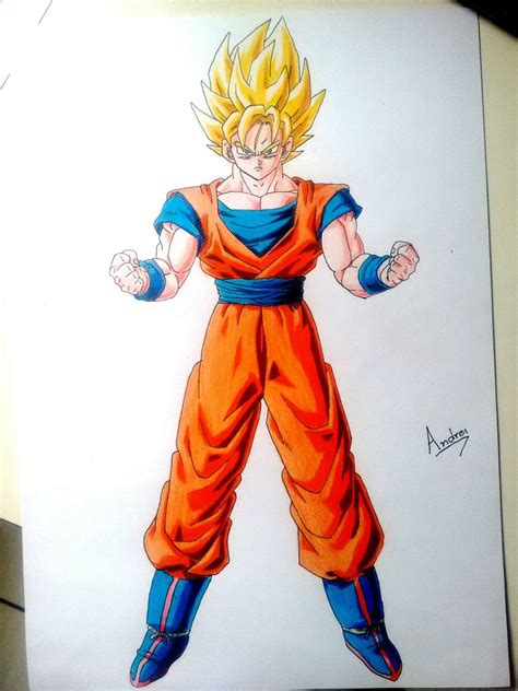 Goku Super Saiyan Drawings Full Body Sketch Colorin Vrogue Co