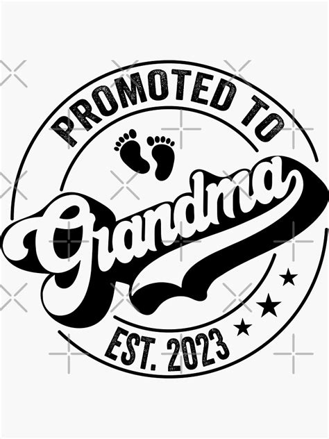 Promoted To Grandma Est Sticker For Sale By Rosaprints Redbubble