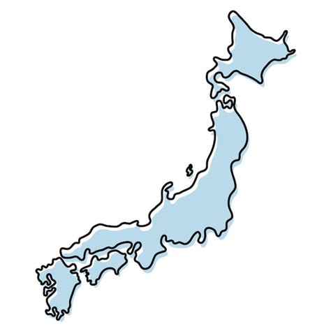 Mapa De Contorno Simple Estilizado Del Icono De Japón Mapa De Bosquejo