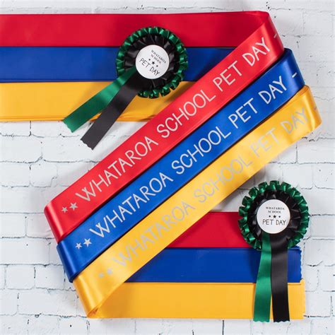 Printed Prize Ribbons Customised Sashes And Rosettes Christchurch Nz