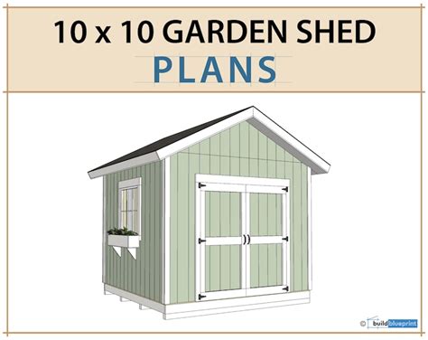 10x10 Garden Shed Plans And Build Guide Diy Woodworking Etsy