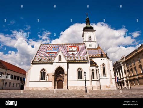 St Marks Church At St Marks Square Zagreb Croatia Stock Photo Alamy