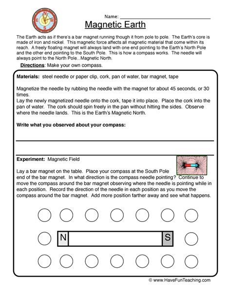 This page is filled with over. Magnetic Earth - Magnets Worksheet 1