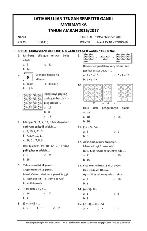 Soal Ujian Matematika Kelas 10 Semester 1 Homecare24