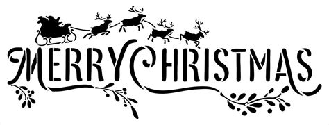 Alphabets and number stencils available in pdf for free download. Merry Christmas Stencil by StudioR12 - Santa Sleigh ...