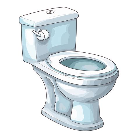 White Toilet Bowl With Open Lid Illustration 26721367 Png