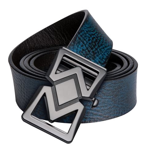 Genuine Leather Belt Mens Belt Luxury Brand Blue Black