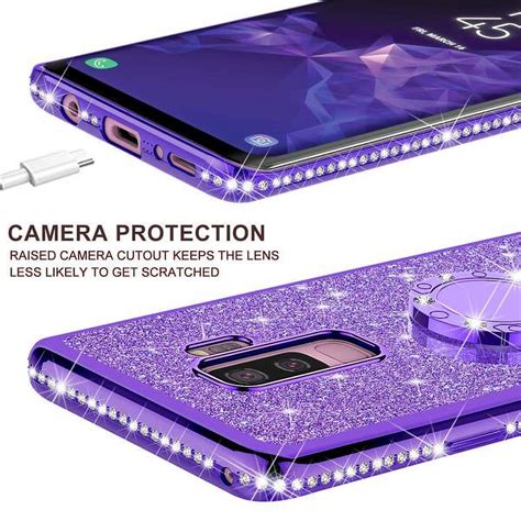 For Samsung Galaxy S9 Case Cute Glitter Ring Stand Phone Case Bling