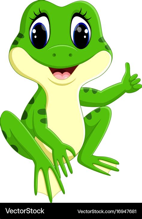 Cute Frog Cartoon Royalty Free Vector Image Vectorstock