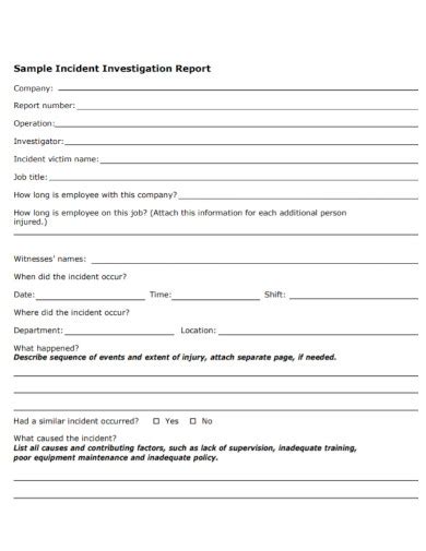 Incident Investigative Report 10 Examples Format Pdf Examples