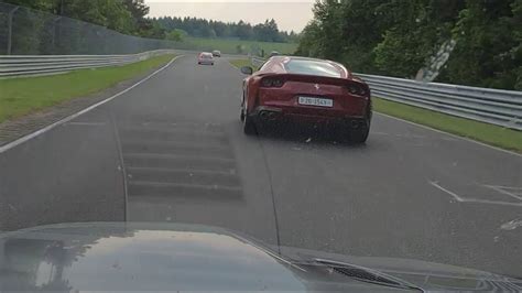M392 chasing Ferrari during Nürburgring Nordschleife Touristenfahrten