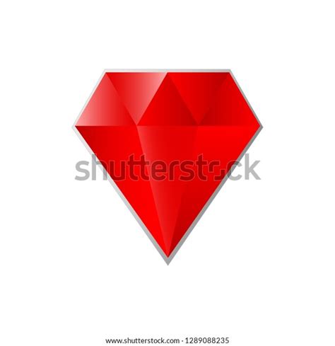Magnificent Design Large Red Diamond On Stock Vector Royalty Free
