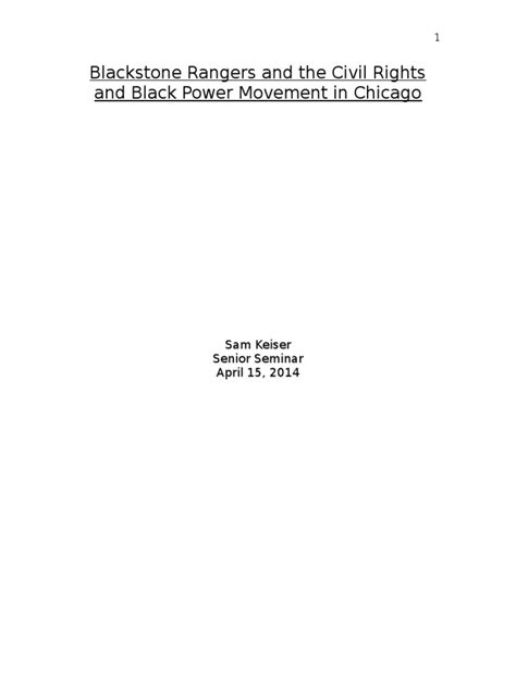 Nor did it help end. blackstone rangers and the civil rights and black power ...
