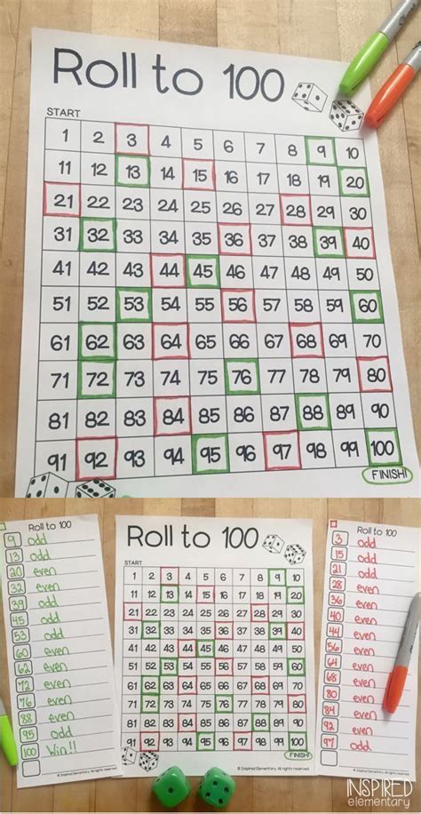 Roll to 100! | Math activities elementary, Kindergarten math games