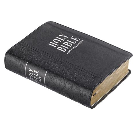 Black Faux Leather Large Print Compact King James Version Bible Kjv
