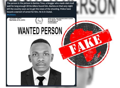 No, Ugandan blogger Barista Timo not wanted by police in connection