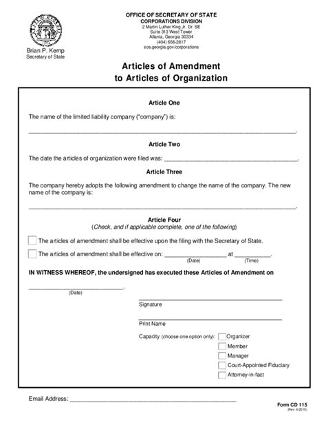 Articles Of Incorporation Georgia Fill Out And Sign Online Dochub