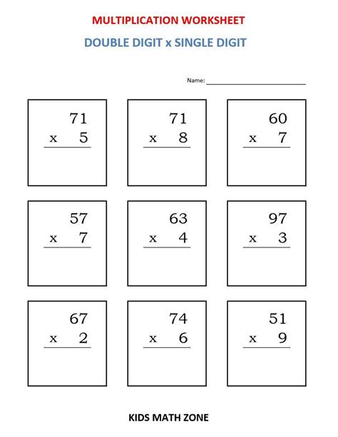 Multiplication Single Digit Worksheets Pdf