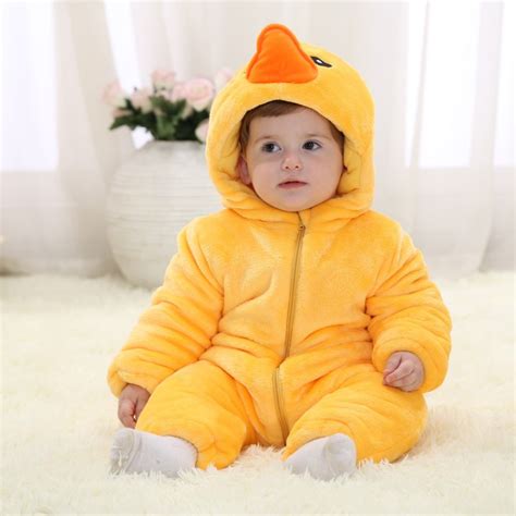 Babies Animal Yellow Duck Onesies Toddler Pajamas