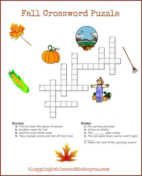 Autumn Crossword Puzzle