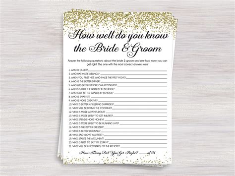 In an elegant rose gold floral theme i created a bridal bingo game, a how well do you know the bride & groom game, and coordinating advice cards and. How Well Do You Know The Bride and Groom Funny Bridal Shower