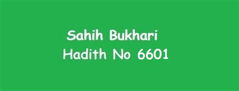 Sahih Bukhari Hadith 6601 Sahih Bukhari