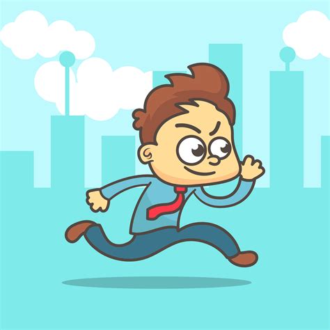 Simple Cartoon Of A Businessman Running Download Free Vectors